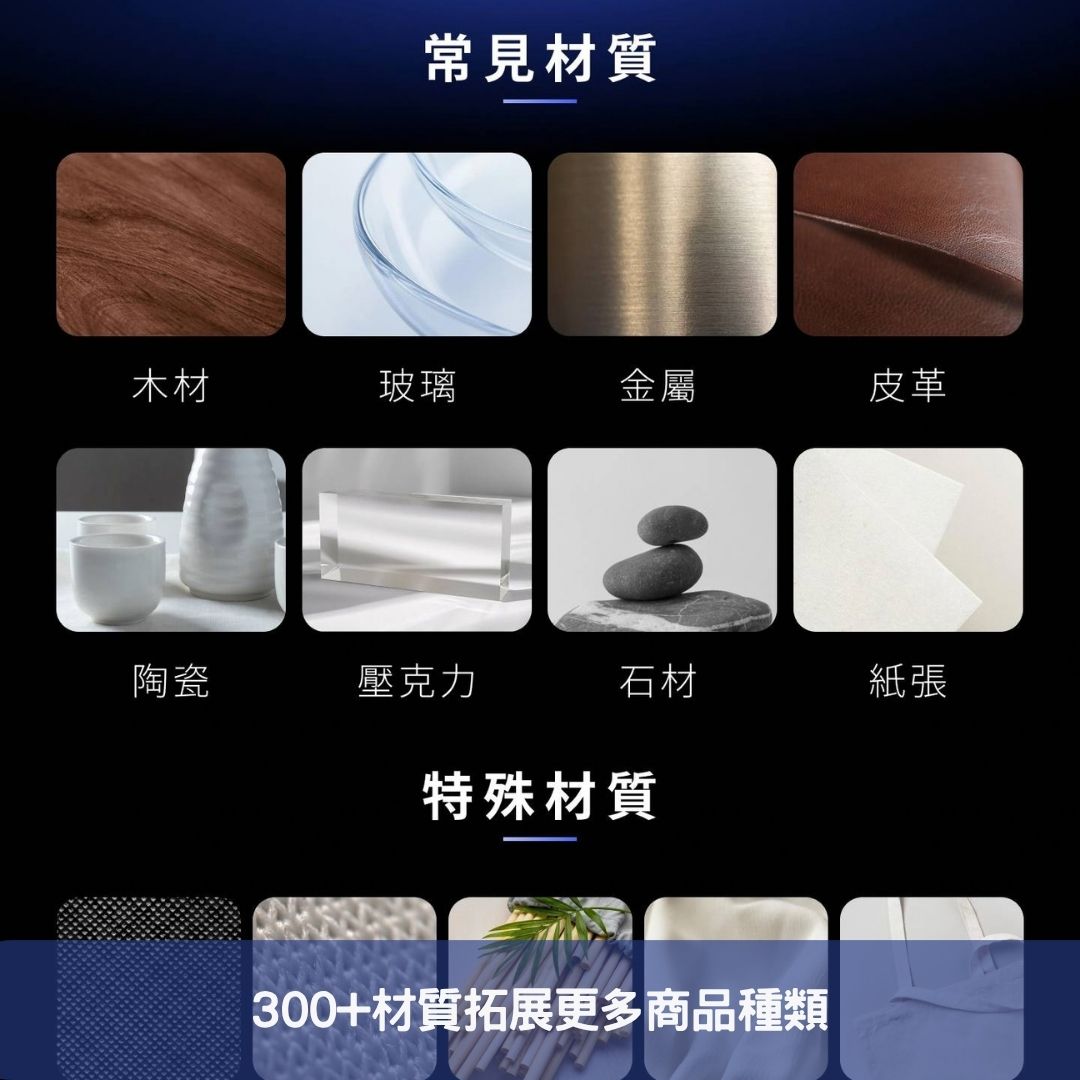 300+材質拓展更多商品種類