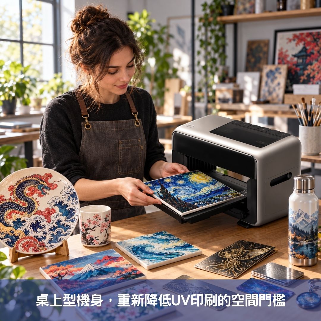 桌上型機身,重新降低UV印刷的空間門檻